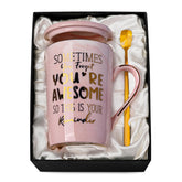Taza ALBISS regalo de cumpleaños en rosa mármol dorado para sorprender