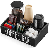 ALELION Organizador de estación de café con 7 compartimentos para acceso rápido