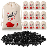 Aliceset bolsa carbón navideño realista para decorar calcetines