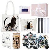 Aliceset bolsa de lona con diseño de gatos, almacenamiento práctico diario
