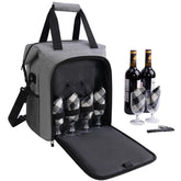 ALLCAMP bolsa vino regalo con 6 vasos y aislante para picnic al aire libre