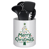 Allybyme porta-utensilios Navidad, árbol verde: organiza espátulas en la encimera