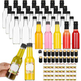 Botellas Alotpower 5 oz, vidrio claro, ideales para salsas caseras.