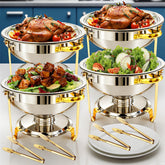 ALSO GO bandejas buffet 6qt doradas listas para servir con estilo