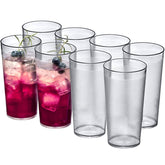 Amazing Abby Cafely copas claras apilables para ahorro de espacio y servicio eficiente
