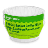 Amazon Basics filtro de cesta frontal mostrando forma y color blanco, facilita filtrado limpio