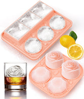 AMFOCUS molde de hielo redondo con tapa para bebidas frías y uniformes.