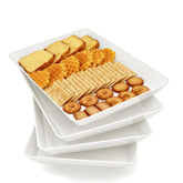 Bandeja AMGBZT para servir, blanca y amplia, ideal para verduras y aperitivos en la mesa.