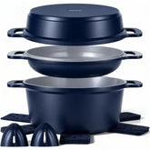 Ammeloo olla-sopa cerámica 4.5 qt con tapa, lista para sopas y guisos.