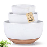 Conjunto AmorArc de tazones cerámicos apilables para optimizar espacio en la cocina.