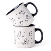 Taza AmorArc de cerámica grande y negra, ideal para café diario