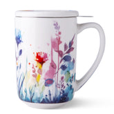 Taza AmorArc de porcelana 18oz con infusor y tapa para infusiones limpias.