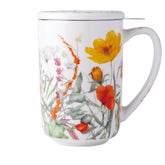 AmorArc taza porcelana con infusor 18oz para preparar té fácilmente.