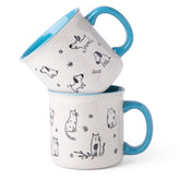 Taza AmorArc de cerámica grande 22 oz con asa amplia para café diario.