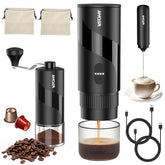 AMOSA set cafetera espresso portátil, ideal para preparar espresso en viajes y campamentos