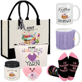 Bolsa tote Amylove de lona para transportar materiales de crochet