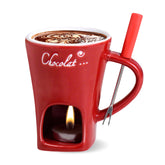 AMZWISH mini fondue dulce copa cerámica, ideal para una merienda compartida sin desorden