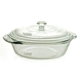 Cazuela Anchor Hocking Fire-King con tapa, ideal para hornear y servir porciones