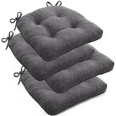 Conjunto anfutek de 4 cojines para sillas de comedor en gris oscuro.