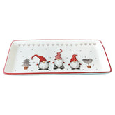 Angoily plato rectangular de porcelana con gnomos, ideal para presentaciones festivas