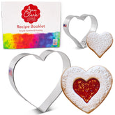 Cortadores Linzer de Ann Clark para corazones de San Valentín, ideales para rellenos.