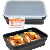 Recipiente Annaklin para marinar colapsable con tapa transparente, perfecto para marinar carnes.