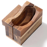 Cortador de bagel de madera de acacia Annie & Mia Design para cortes precisos