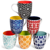 Taza grande Annover o de cerámica para café, juego de 6, ideal para desayunar.