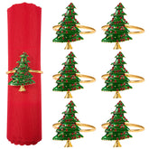 ANPHSIN servilletero navideno arbol dorado, toque elegante para la mesa festiva