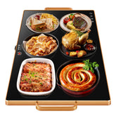 Bandeja caliente Aanuan para buffet XXL en mesa, ideal para mantener platos calientes.