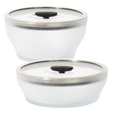 Anyday recipiente de vidrio alto para microondas, ideal para recalentar comidas de forma uniforme