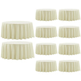 Mantel redondo Aocoz marfil de 120 pulgadas, caída suave para cenas elegantes.