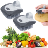 Cepillo Aodaer para verduras de doble cara, limpieza eficiente sin dañar.