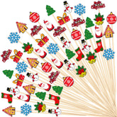 Aodaer palillos navideños campanas; realzan bebidas y aperitivos festivos