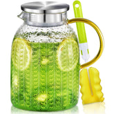 Jarra de cristal Aofmee 60oz vista frontal para servir bebidas con estilo