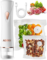 AOSKI sealadora compacta en la mano para sellar bolsas rápidamente.