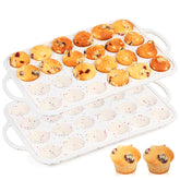 AOTASO moldes mini muffins con marco de acero reforzado para hornear 24 porciones estables.
