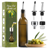 AOZITA botella aceite oliva ámbar de 17 onzas para almacenamiento seguro.