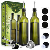 AOZITA botellas de aceite de oliva en vidrio verde para almacenamiento seguro y vertido controlado
