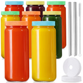 AOZITA botellas de vidrio 16oz, vista frontal, ideales para jugos frescos