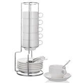 AOZITA tazas espresso de porcelana con seis piezas para degustación de café