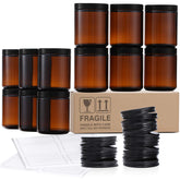AOZITA frascos ámbar 8oz 12 unidades, almacenamiento seguro para especias y cosméticos.