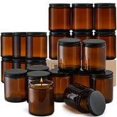 AOZITA frasco ámbar 8 oz para velas con tapa hermética