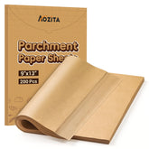 AOZITA papel pergamino 9x13 pre-cortado para hornear galletas sin esfuerzo