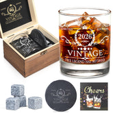 AOZITA set regalo whisky caja madera, presentación elegante para jubilación
