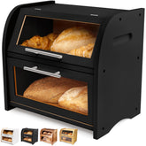 Arise Panera con doble compartimento y ventanas de vidrio para ver el pan.