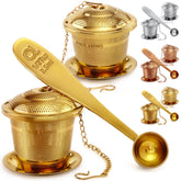 Apace Living infusor te set de 2 con bandejas de goteo y cuchara para servicio