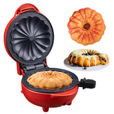 AQEWK Mini Pastelero rojo con doble calentamiento para desayunos rápidos.