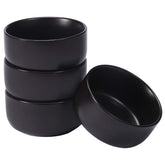 Aquiver cuencos cerámicos negro mate, juego de 4, ideal para postres y salsas