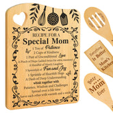 Aremdys tabla corte regalo especial mamá en bambú, ideal para cocinar con cariño.